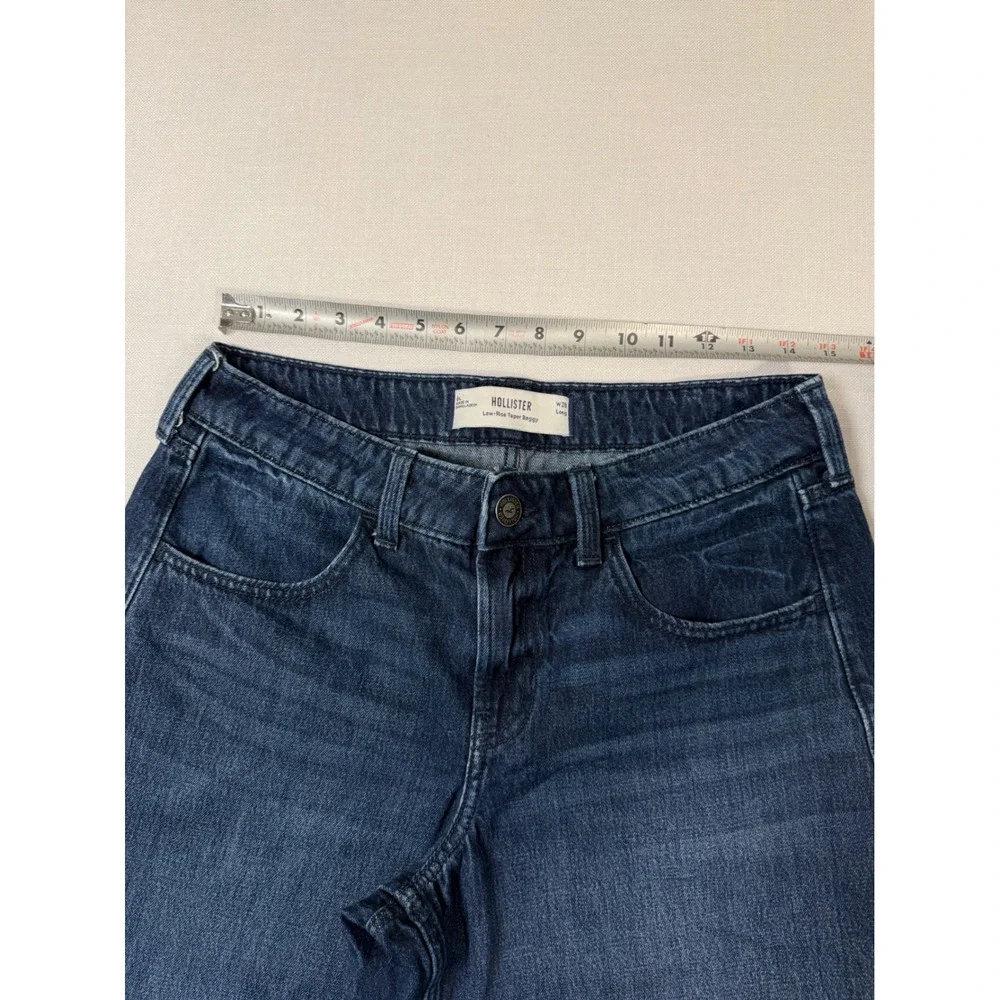 Hollister Low-Rise Taper Baggy Jeans Dark Wash Denim W28 Long 6L